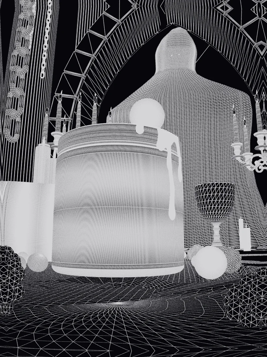 Wireframe of the FLAME production scene