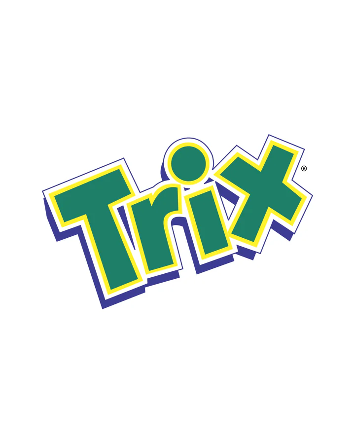 Colorful Trix wordmark is centered on a clean white background.